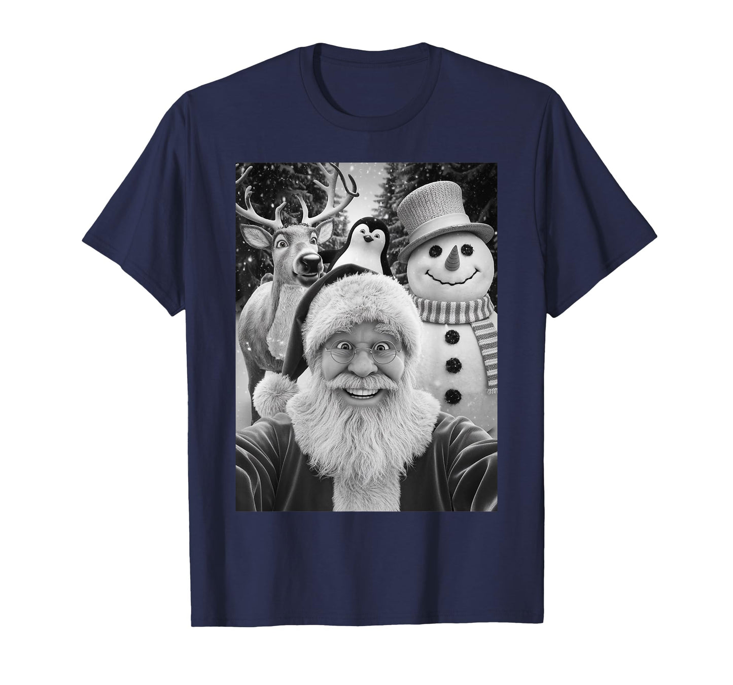 Funny Reindeer Selfie Christmas T-Shirt