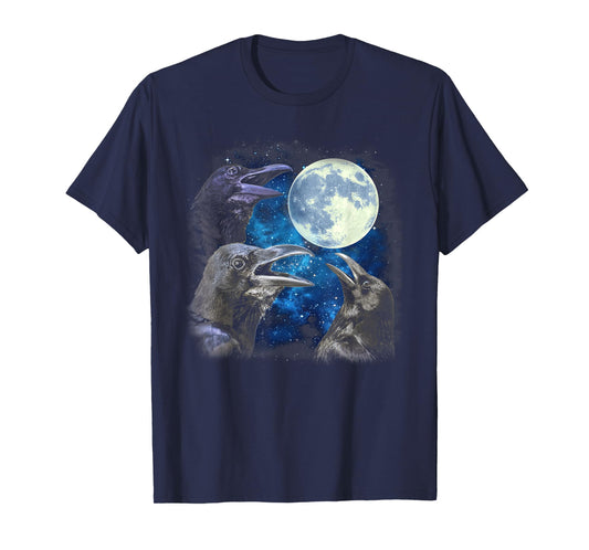 Crows Howling At The Moon - Funny Crow Bird T-Shirt