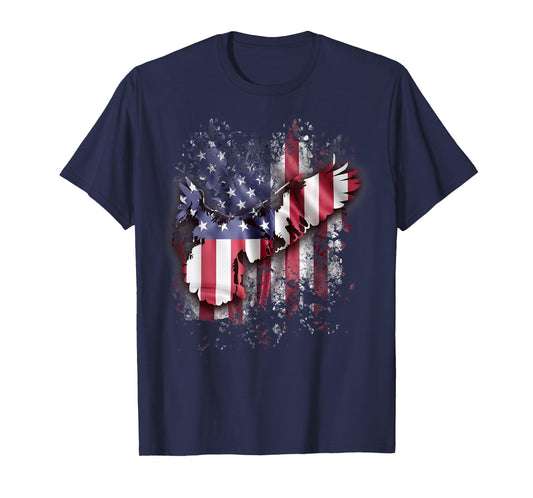 Eagle And American Flag Gorgeous Vintage 4th July T-Shirt
