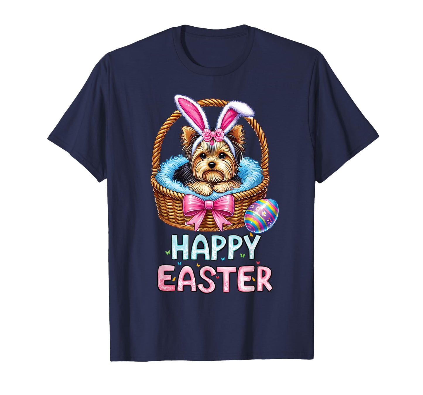 Happy Easter Yorkshire Terrier Dog Lovers Easter Bunny Women T-Shirt