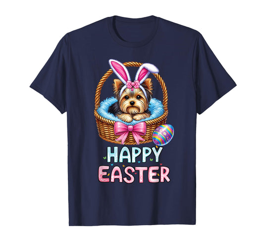 Happy Easter Yorkshire Terrier Dog Lovers Easter Bunny Women T-Shirt