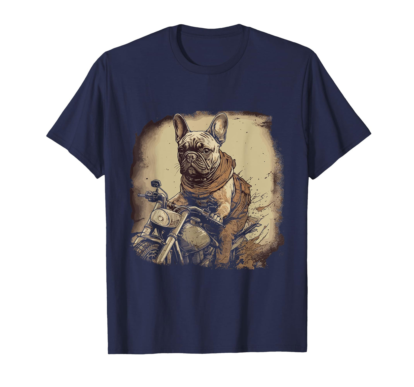 Funny Vintage French Bulldog Biker French Bulldog Motorcycle T-Shirt for Men Women