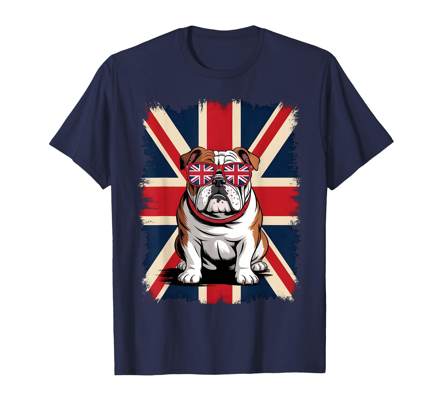 Union Jack Funny Bulldog UK Flag British Kids Boys Girls Men T-Shirt