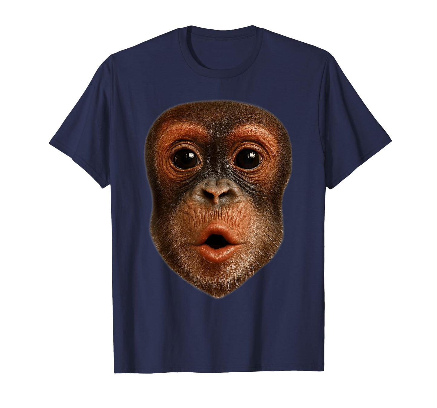 Monkey Blowing Stomach Face Funny Sarcastic Graphic T-Shirt