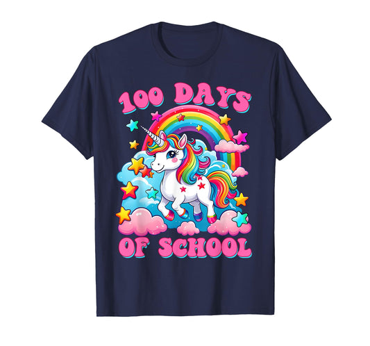 100 Days of School Unicorn Girls Cute 100th Day of School T-Shirt