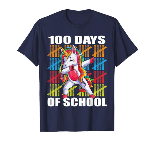 Happy 100th Day of School Unicorn Kids Teachers 100 Days T-Shirt