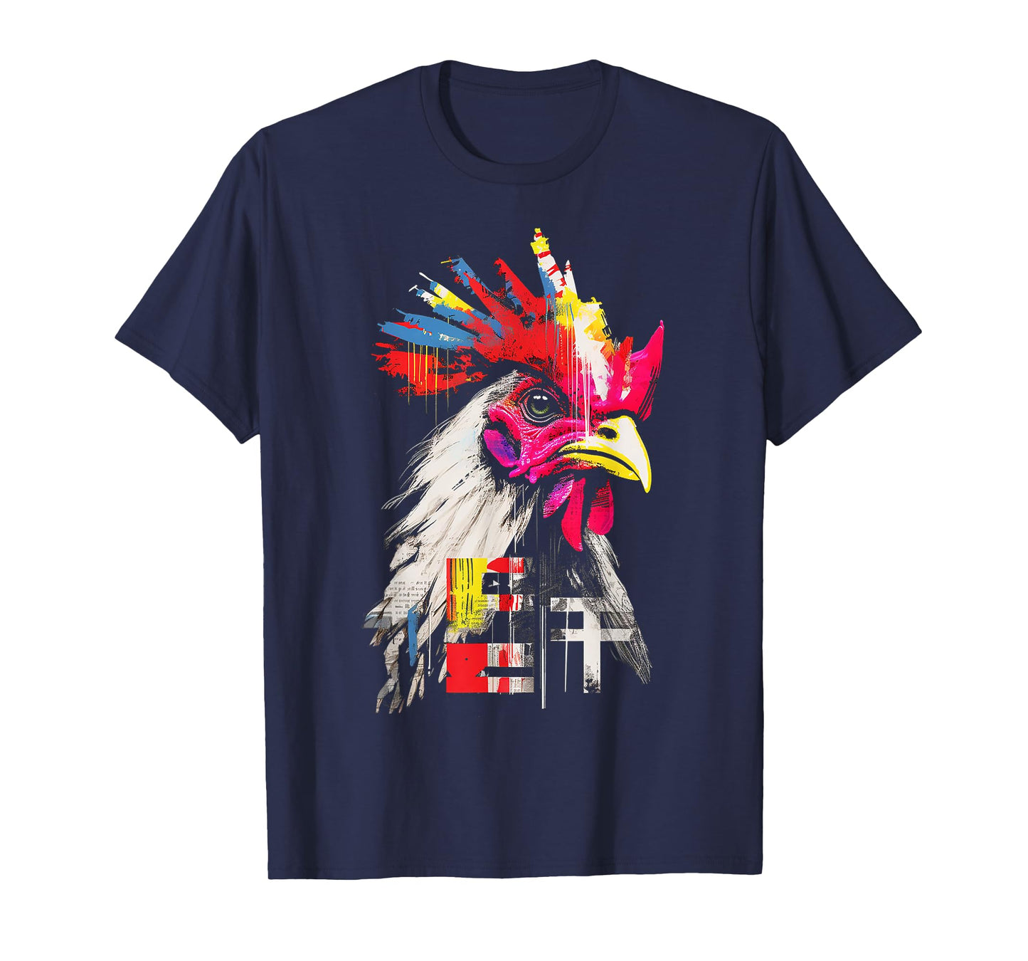 Chicken Colorful Text Drawing Animal Artwork Chicken T-Shirt
