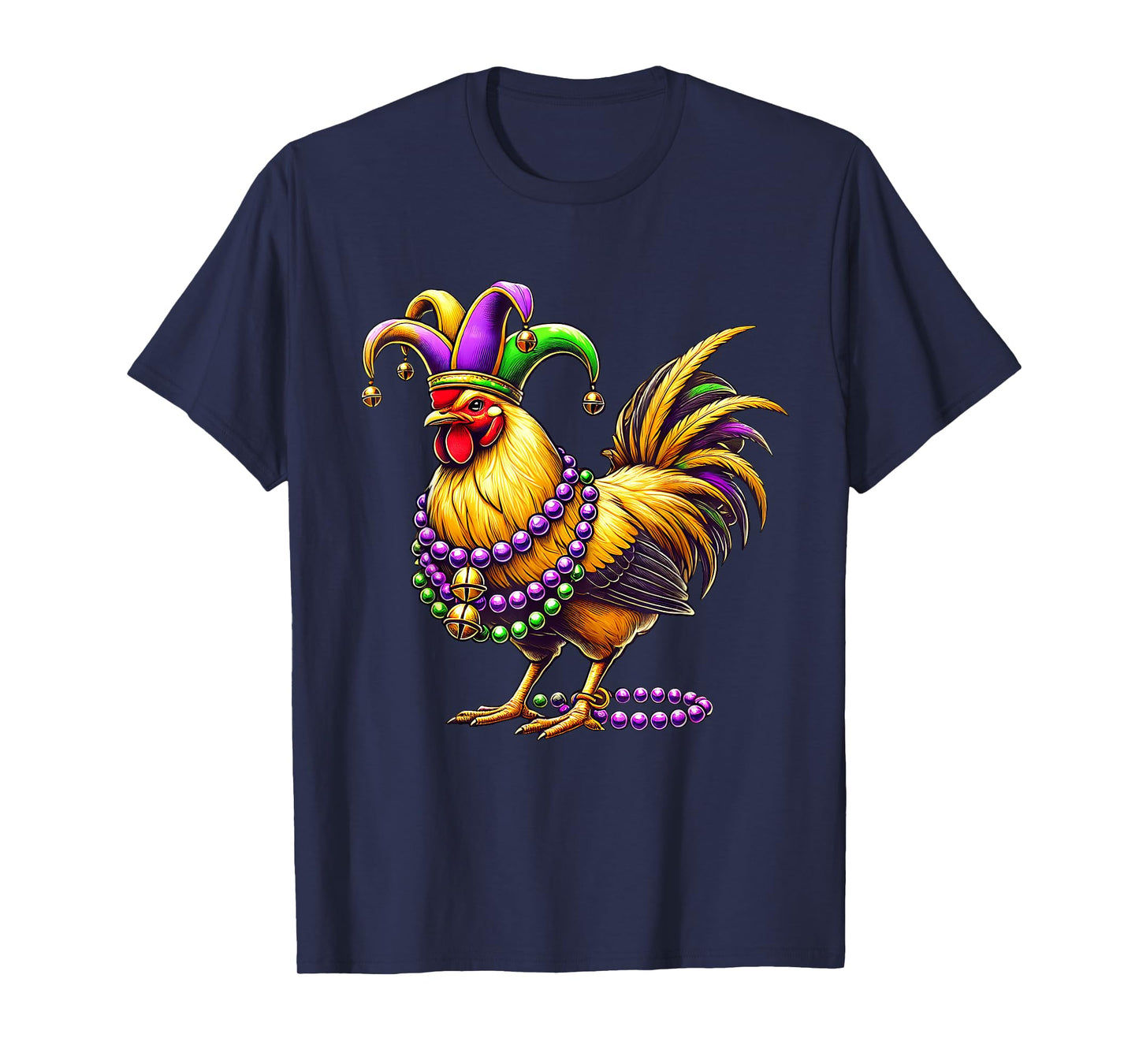 Chicken Beads Mardi Gras Carnival Farming Farmer Animal T-Shirt