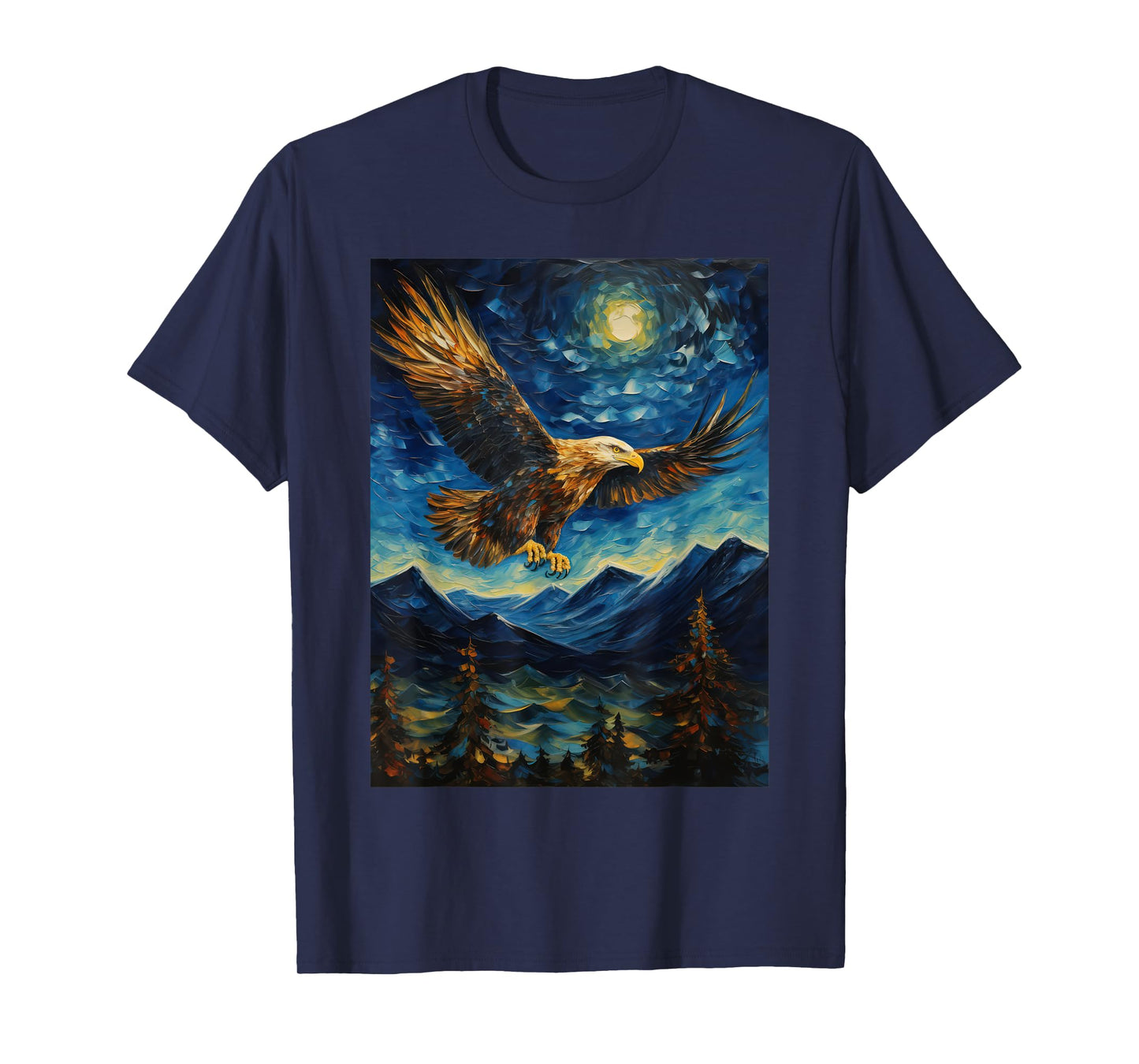 Eagle Starry Night Van Gogh Style Graphic T-Shirt