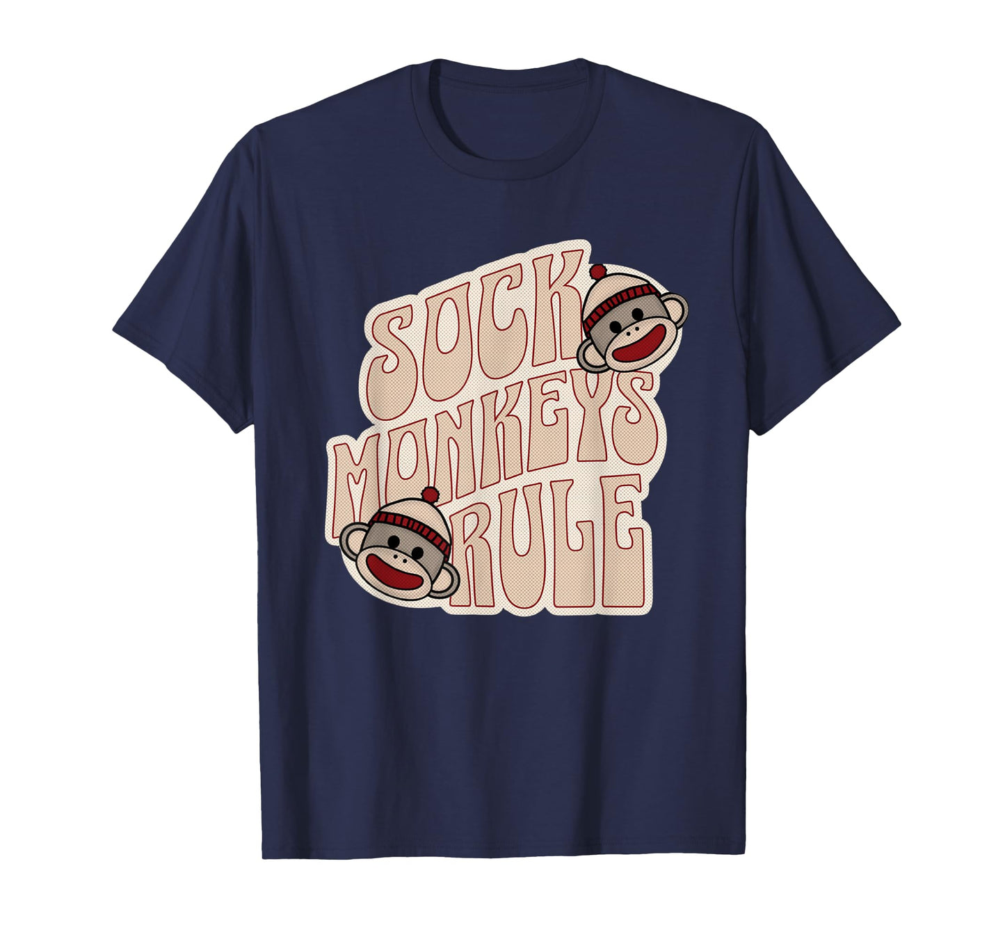 Sock Monkeys Rule Groovy Logo Vintage Sock Monkeys T-Shirt