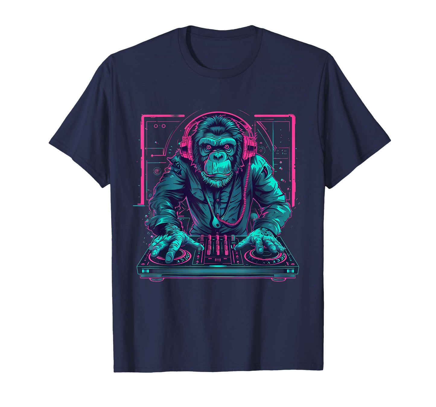 DJ Monkey House Beatmaker EDM Turntable DJ Monkey Techno T-Shirt