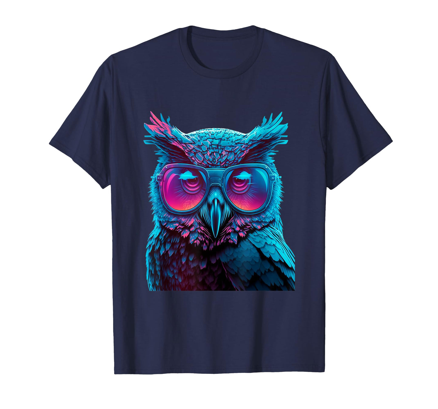 Colorful Owl wearing glasses graphic T-Shirt