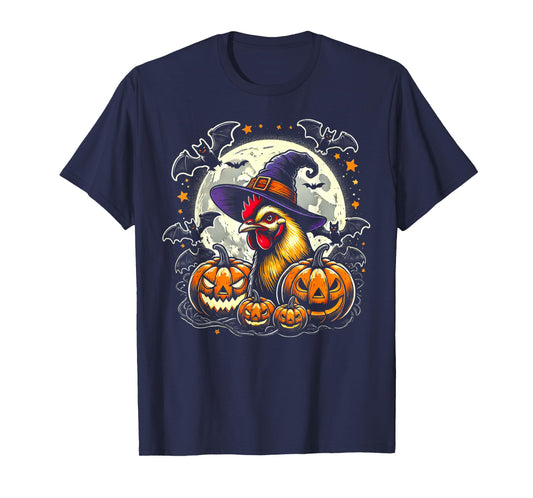 Chicken Halloween Witch Decor T-Shirt