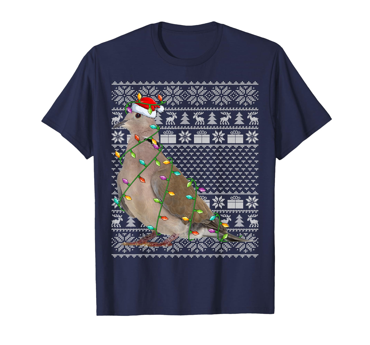 Mourning Dove Bird Lover Santa Ugly Mourning Dove Christmas T-Shirt