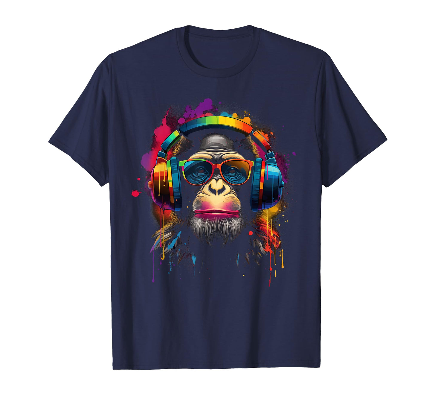 DJ Monkey with sunglasses and headphones funny DJ monkey T-Shirt