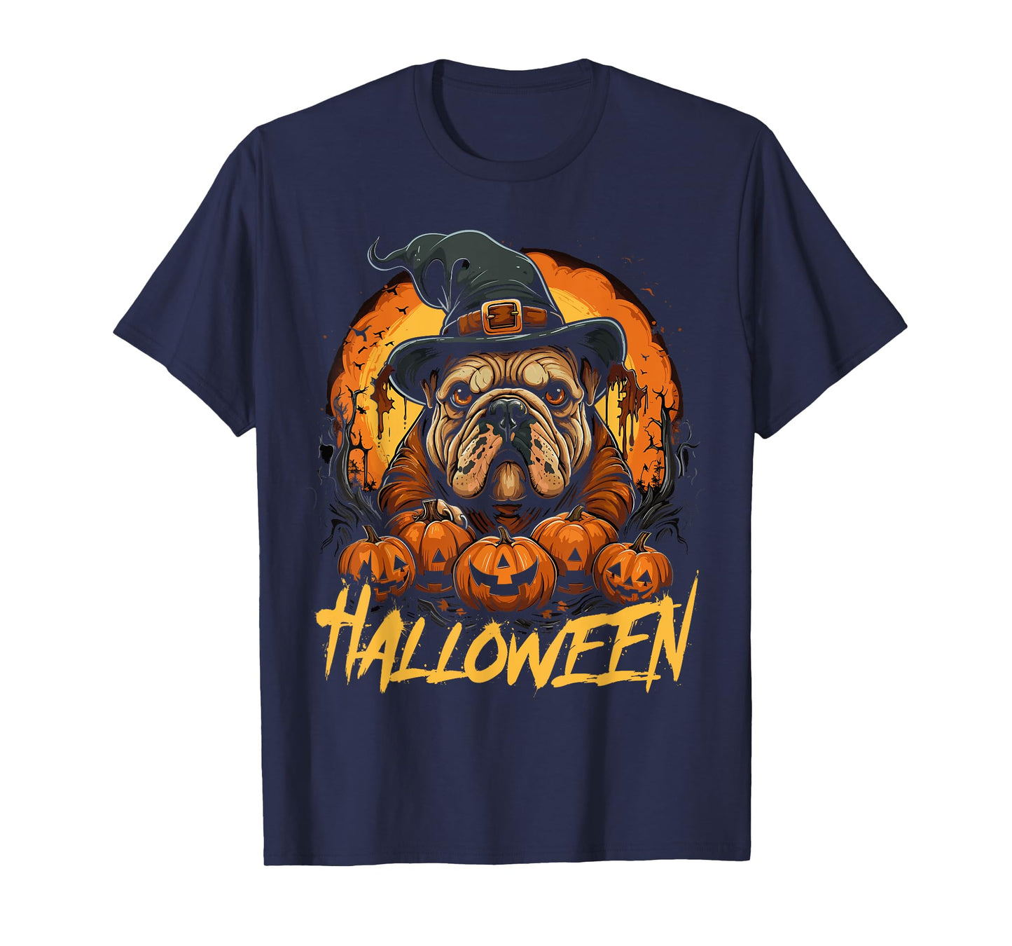 Cute Halloween English Bulldog Lover Mens Womens Childrens T-Shirt