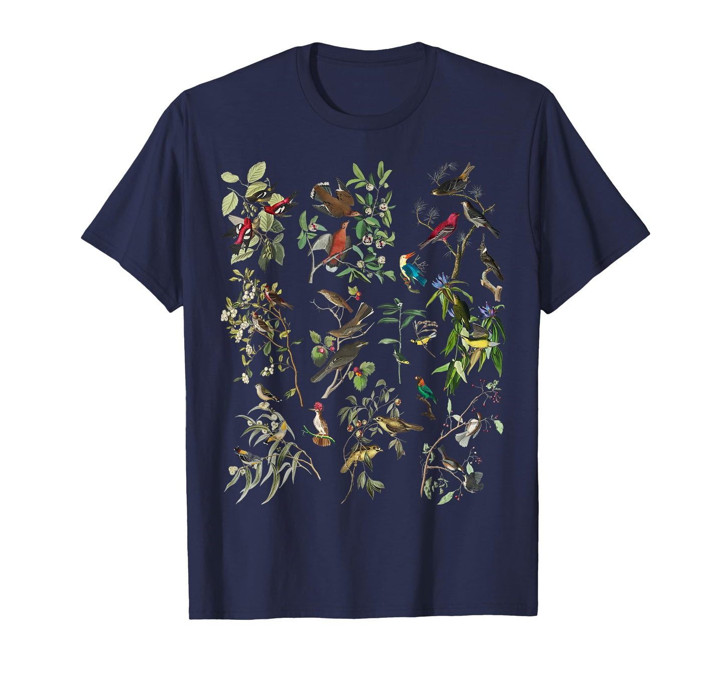 Bird Illustration Nature Birding Botanical Vintage Bird Art T-Shirt