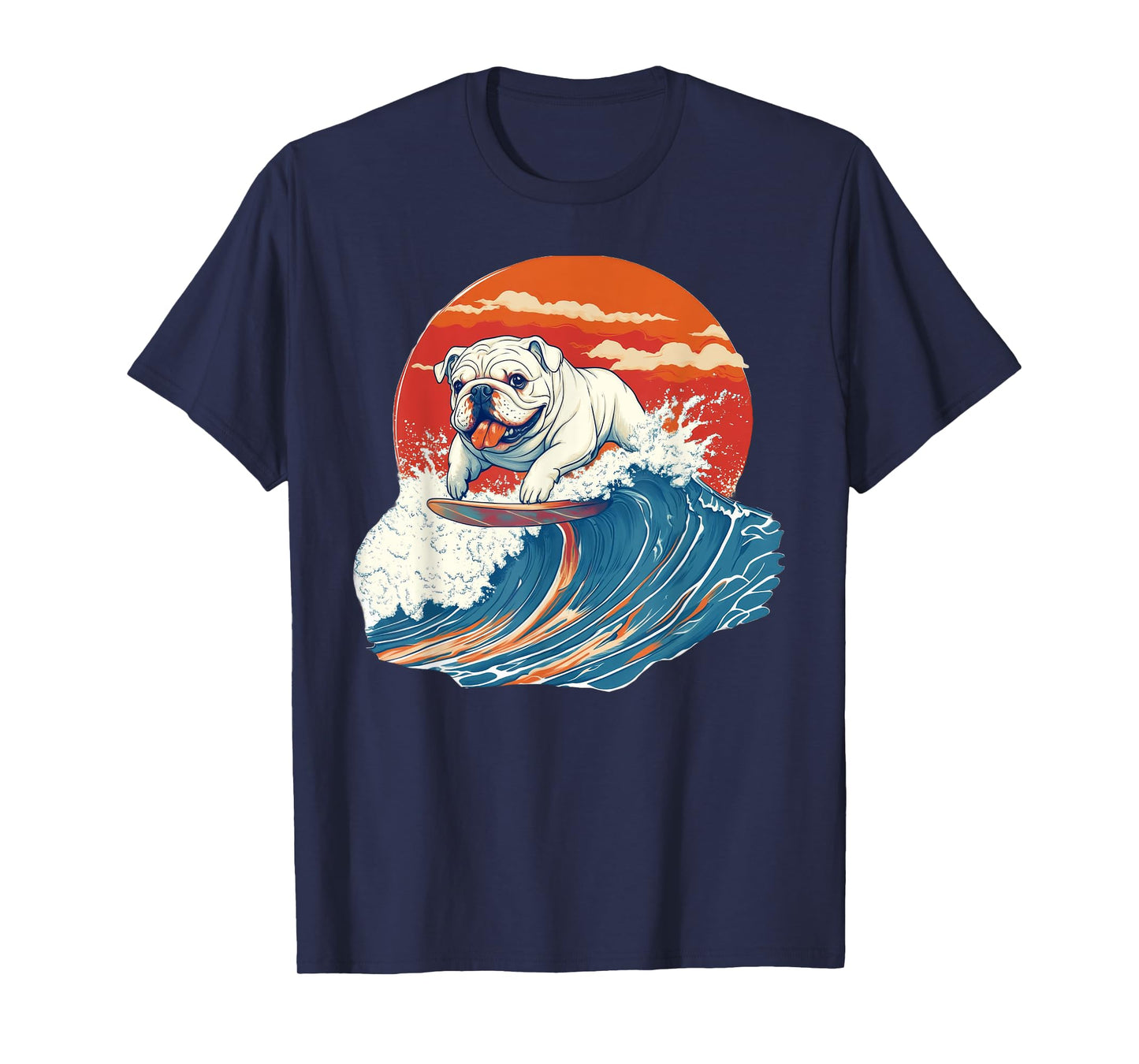 English Bulldog Dog Surfing Surfer T-Shirt