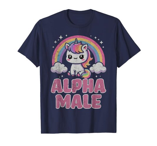 Ironic Cute Alpha Male Unicorn Funny Sarcastic Humor Men T-Shirt