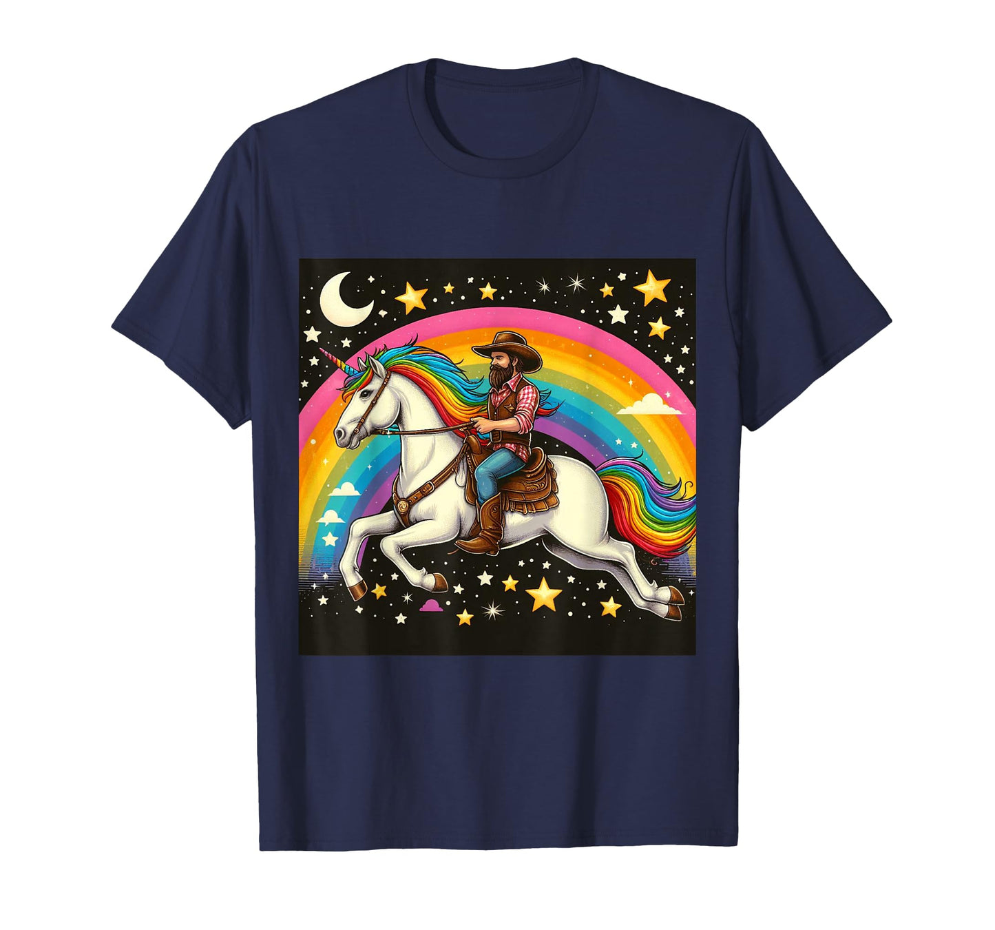 Cowboy Riding A Unicorn Boys Girls Men Women Kids Adults T-Shirt