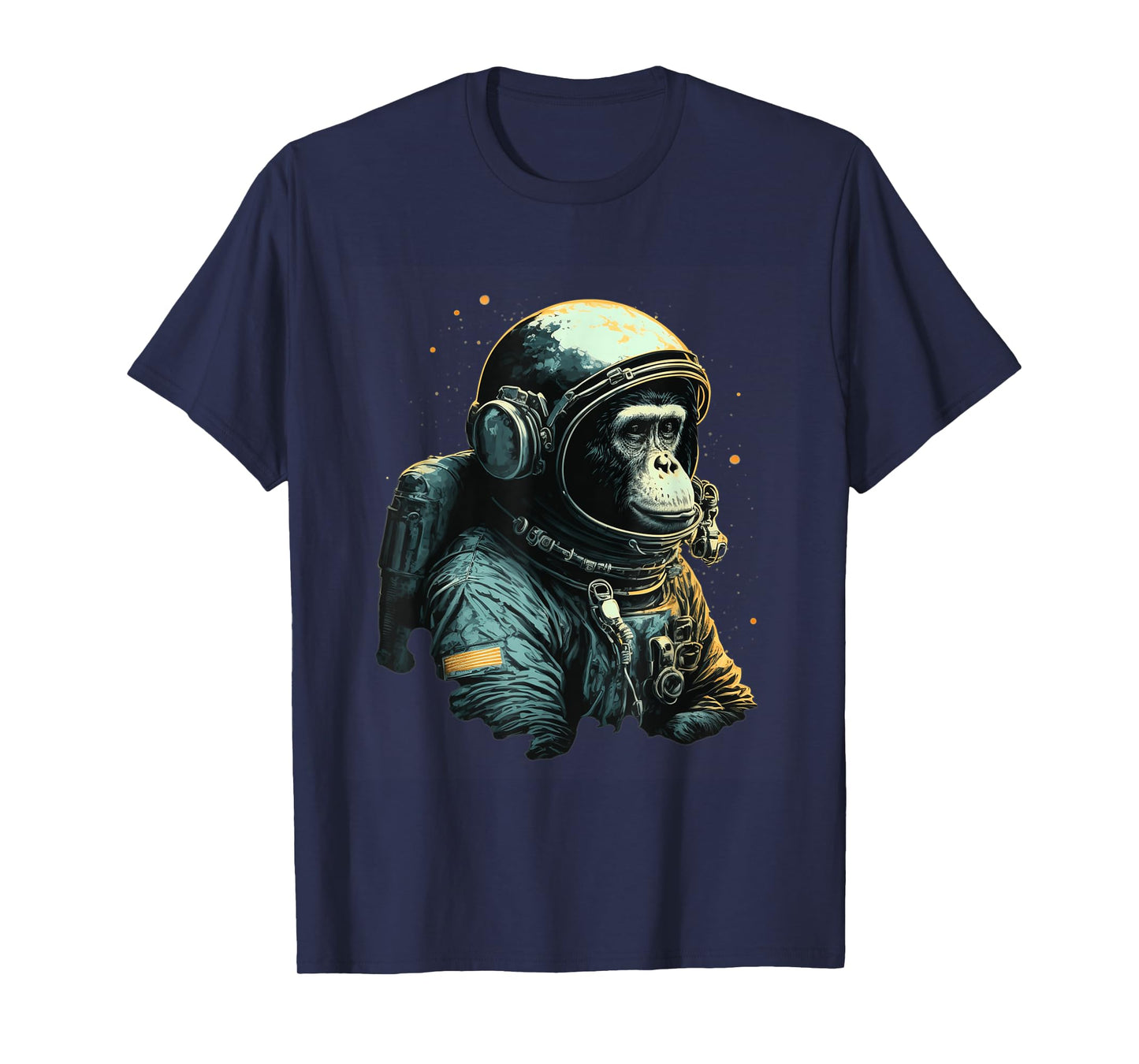 Chimpanzee Space Astronaut Travel Monkey Vintage Design T-Shirt