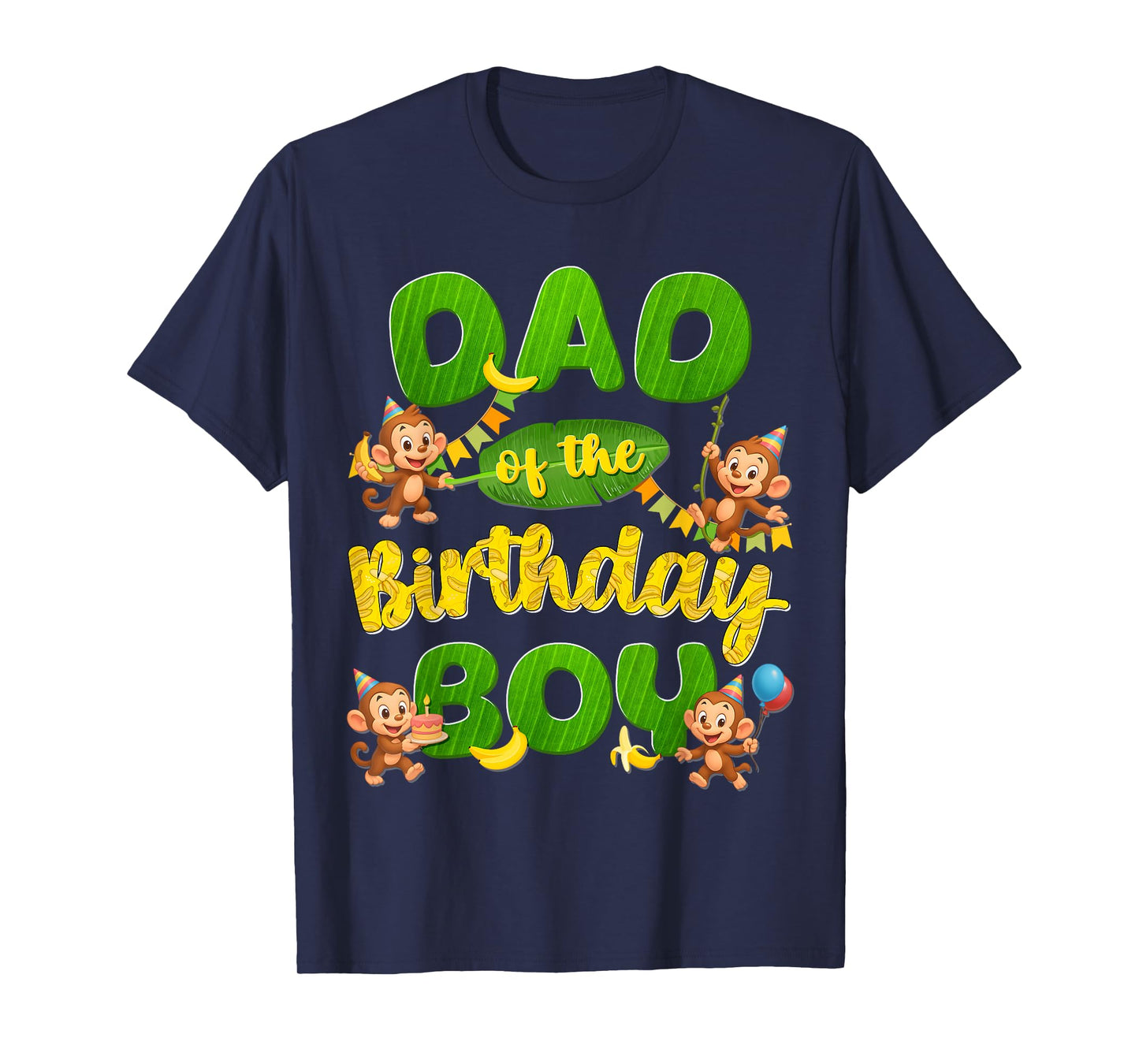 Dad Of The Birthday Boy Monkey Family Matching Party T-Shirt
