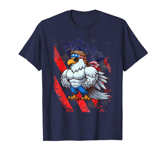 Funny American Mullet Eagle America 4th Of July Merica T-Shirt