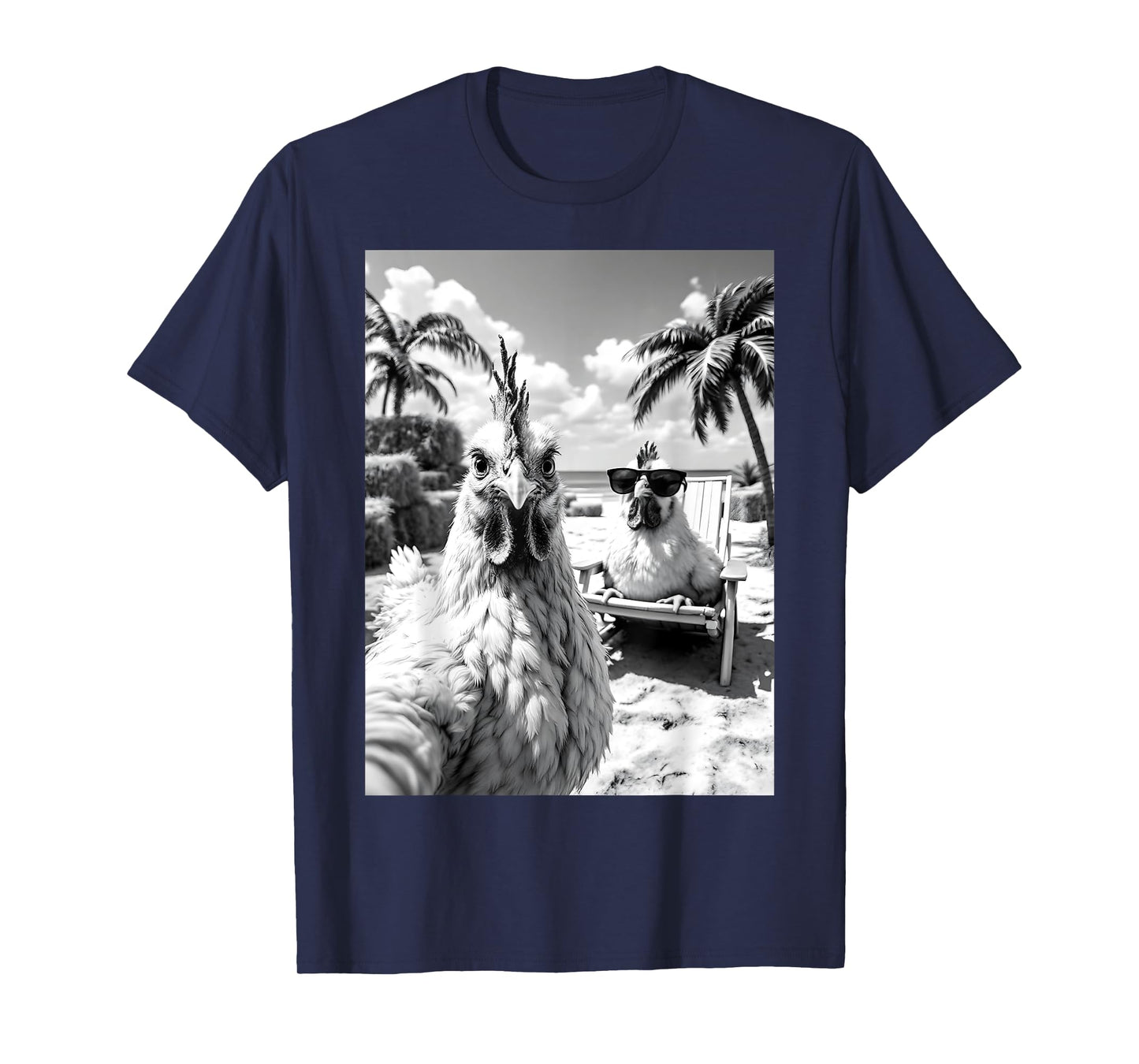 Chicken Selfie Chicken Rooster Summer Beach T-Shirt