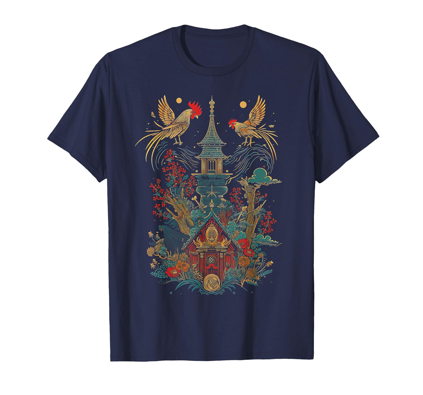 Baba Yaga Russian Folklore Chicken Cabin Design T-Shirt