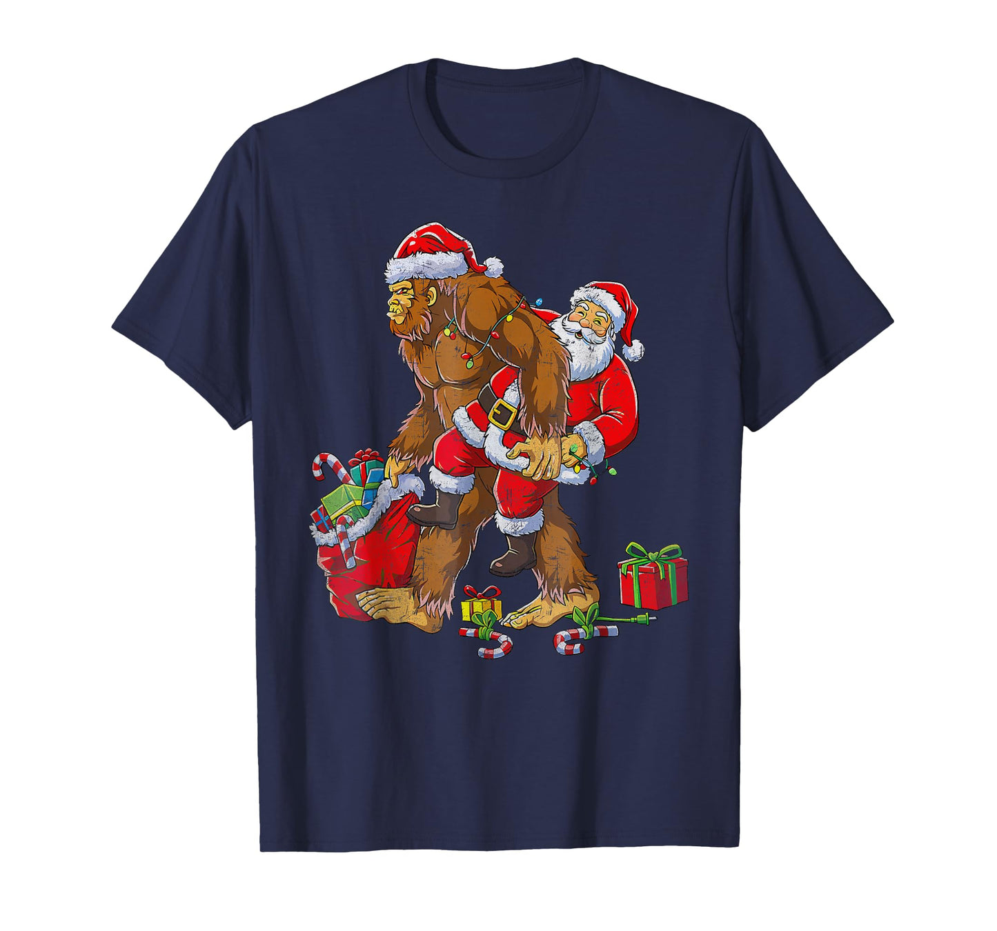 Bigfoot Sasquatch for Men Grandpa Boys Kids Christmas Xmas T-Shirt