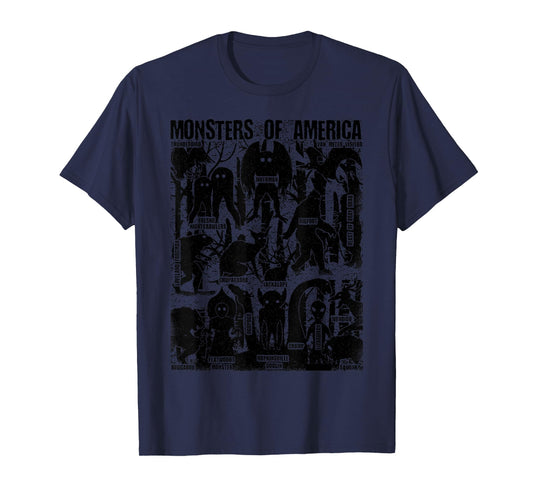 Bigfoot Mothman Champ And Other Monsters Of America Cryptid T-Shirt
