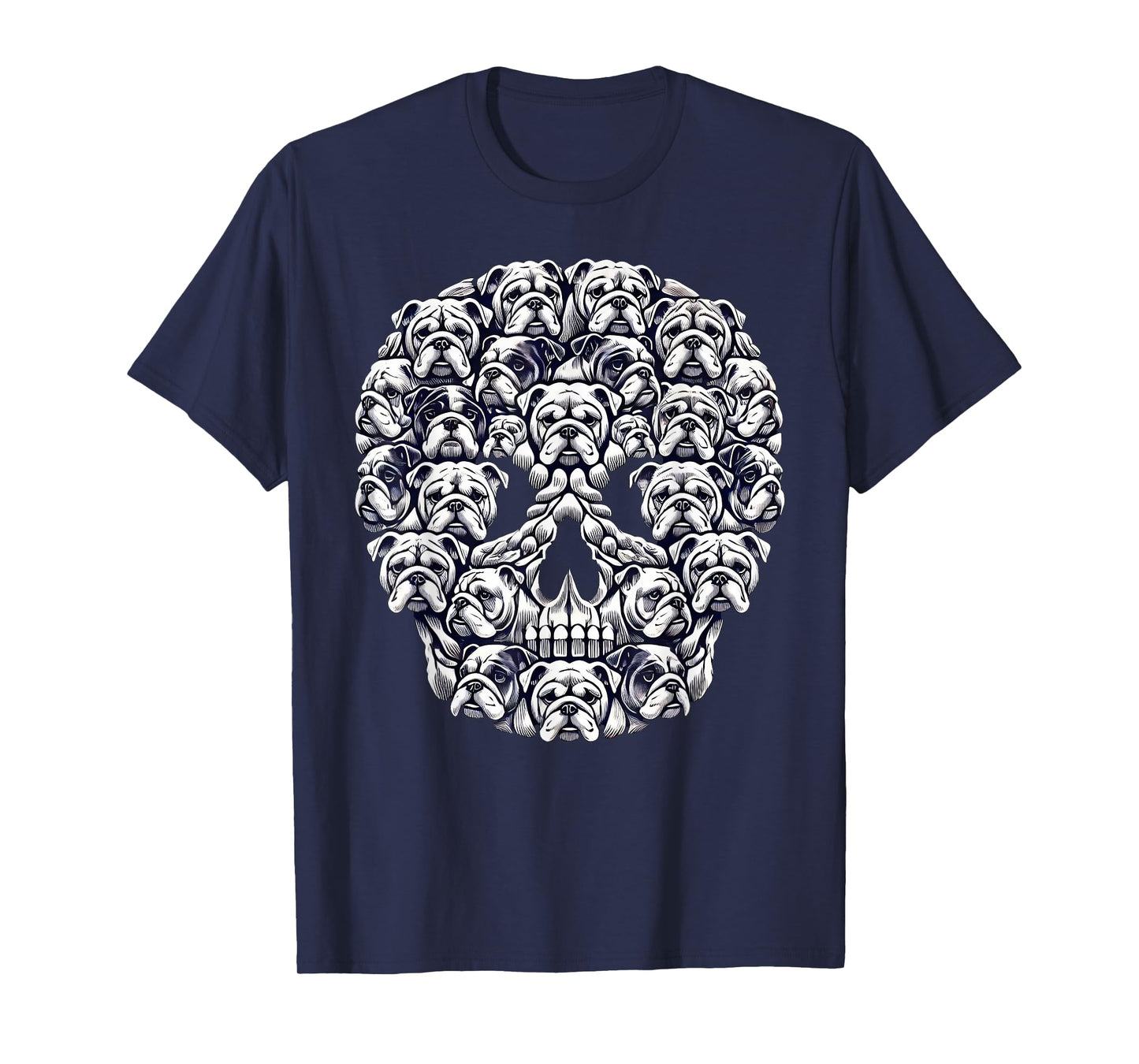 English Bulldog Dog Skull Halloween T-Shirt