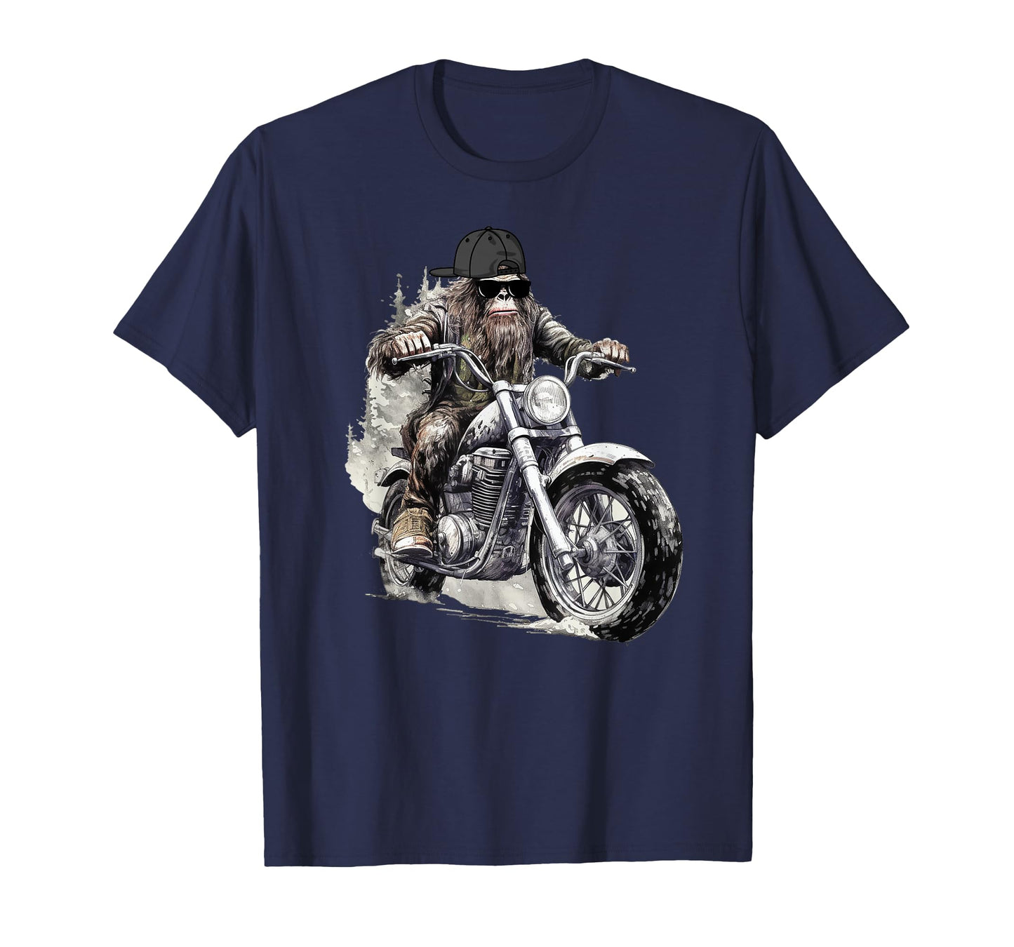 Fife Life Bigfoot Sasquatch Riding A Motorcycle T-Shirt