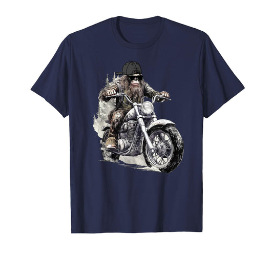 Fife Life Bigfoot Sasquatch Riding A Motorcycle T-Shirt