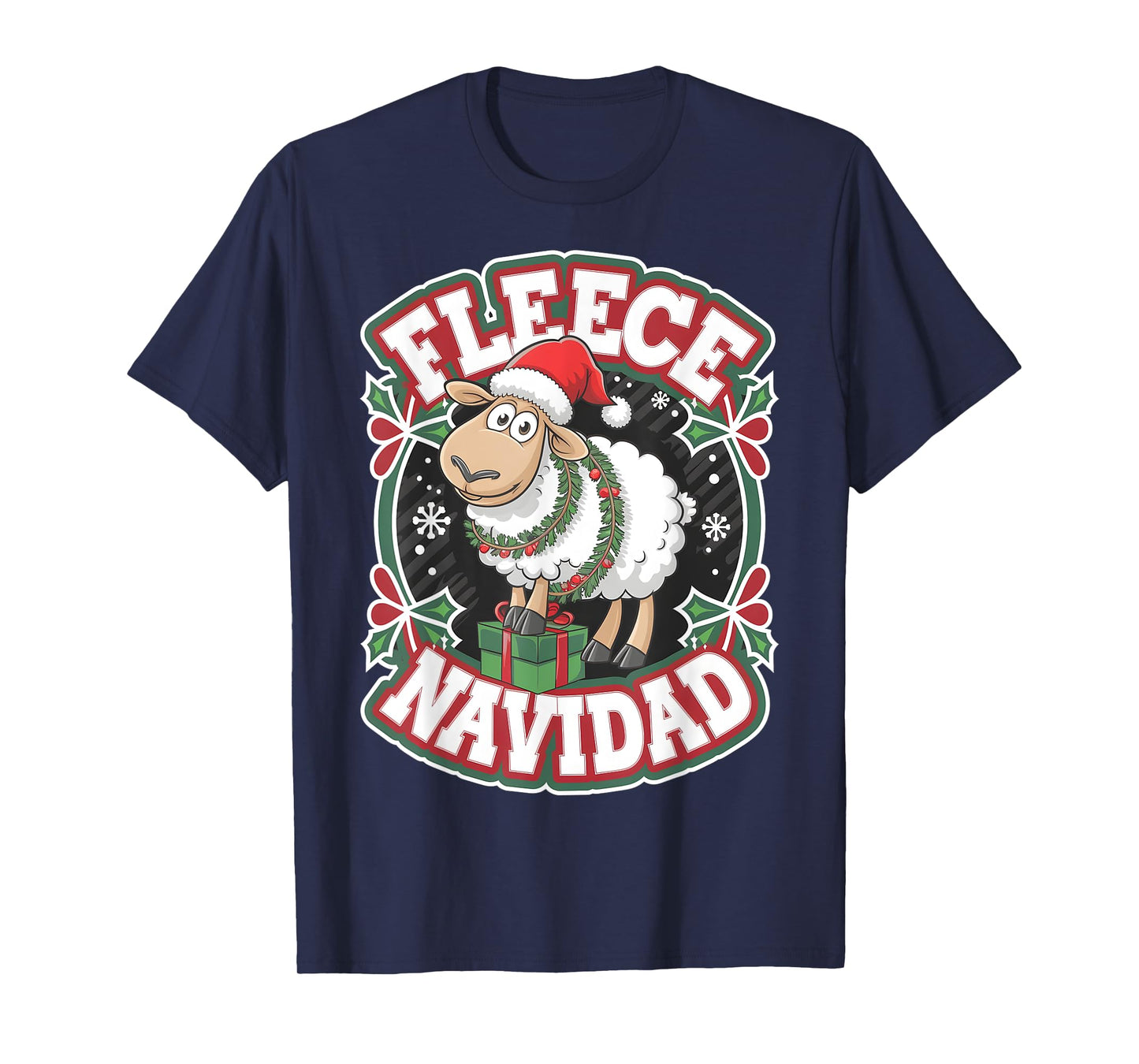 Funny Sheep Winter Christmas Fleece Navidad T-Shirt