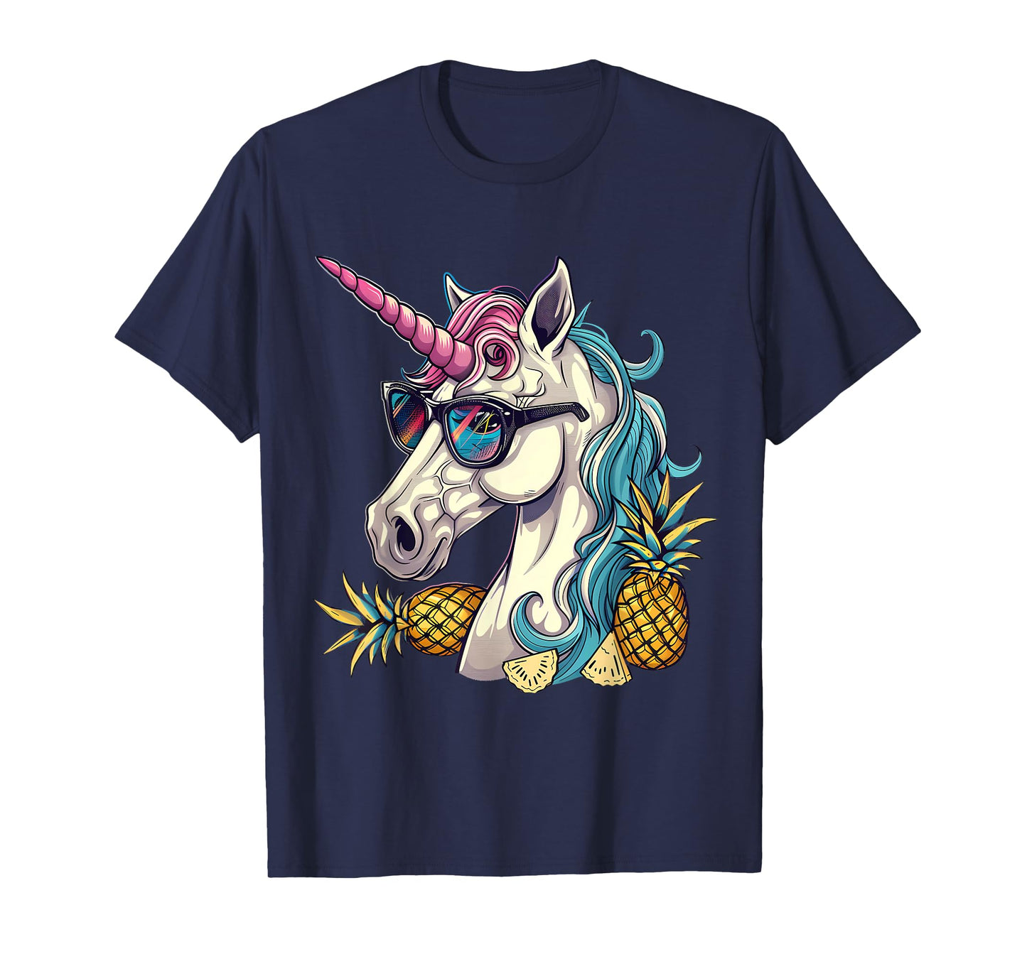 Pineapple Unicorn Pineapple Fruit Unicorn Lover Portrait T-Shirt