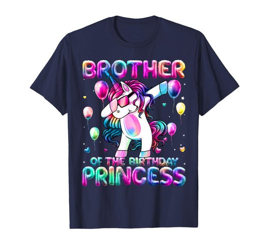 Brother of the Birthday Princess Girl Dabbing Unicorn Bro T-Shirt