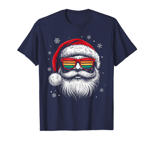 Sunglasses Santa Hat Summer Christmas Xmas In July Men Boy T-Shirt