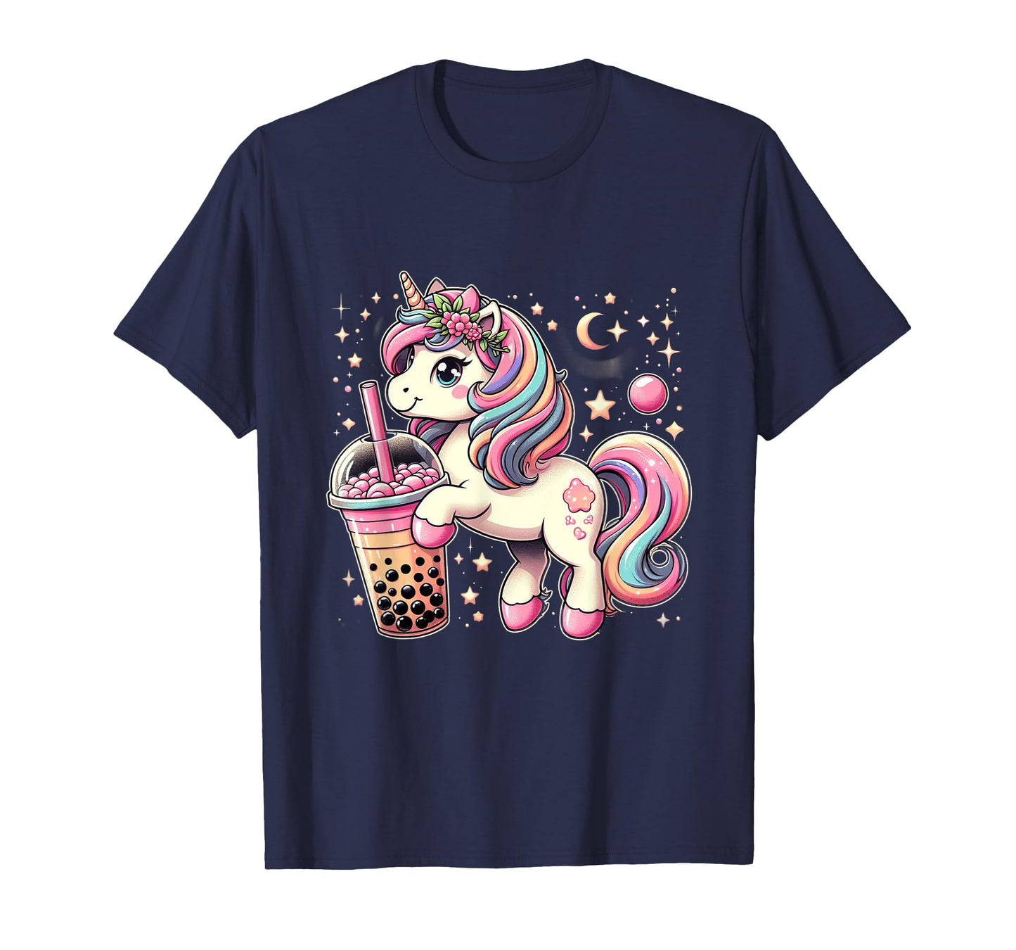Boba Tea Unicorn Kawaii Neko Japanese Bubble Tea Aesthetic T-Shirt