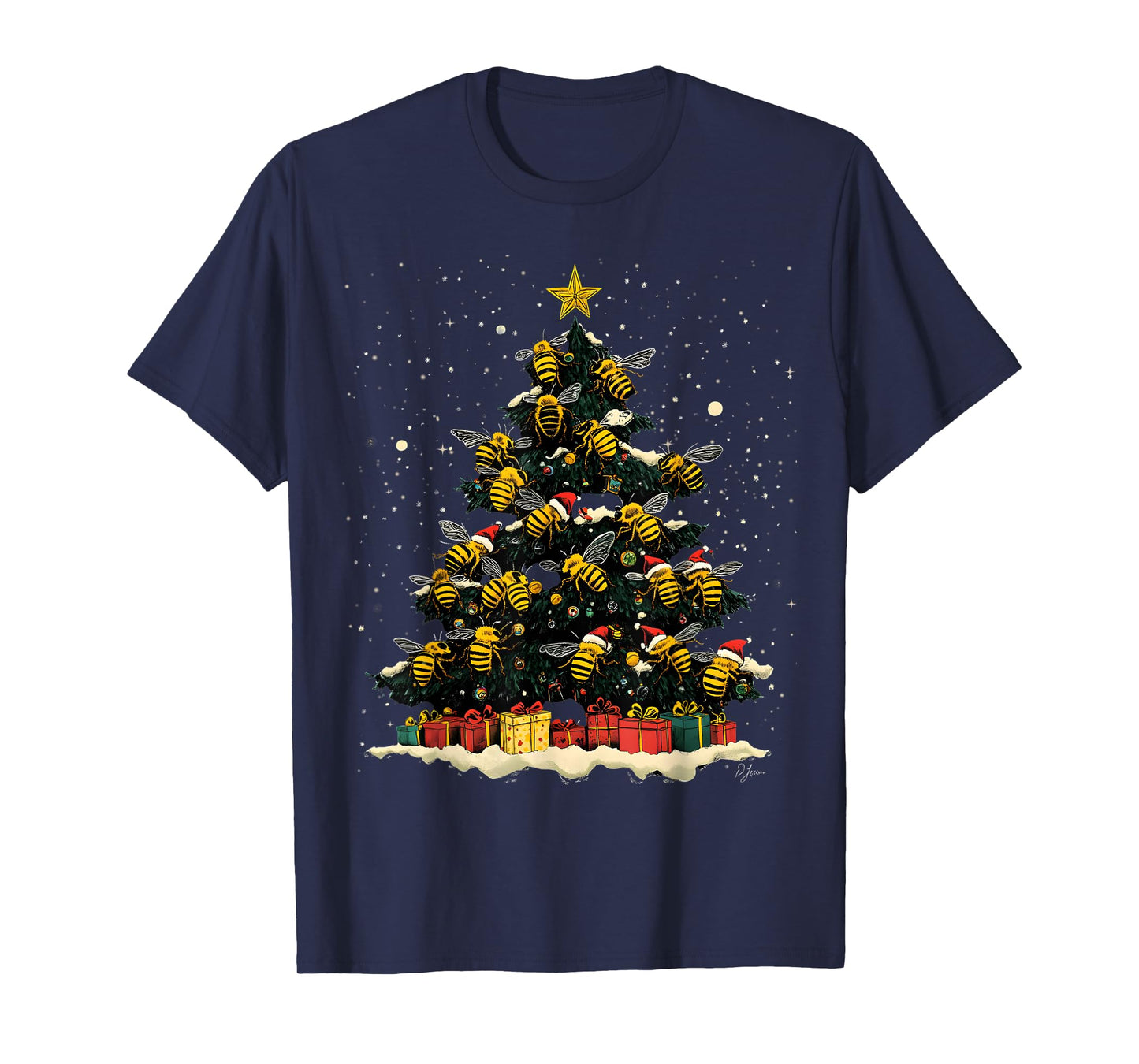Bee Christmas Tree Ornament Decor Xmas T-Shirt