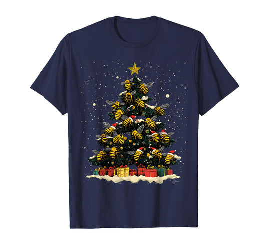 Bee Christmas Tree Ornament Decor Xmas T-Shirt