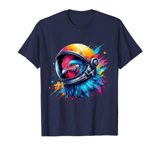Chicken Astronaut Outer Space Chicken Lover Funny Chicken T-Shirt