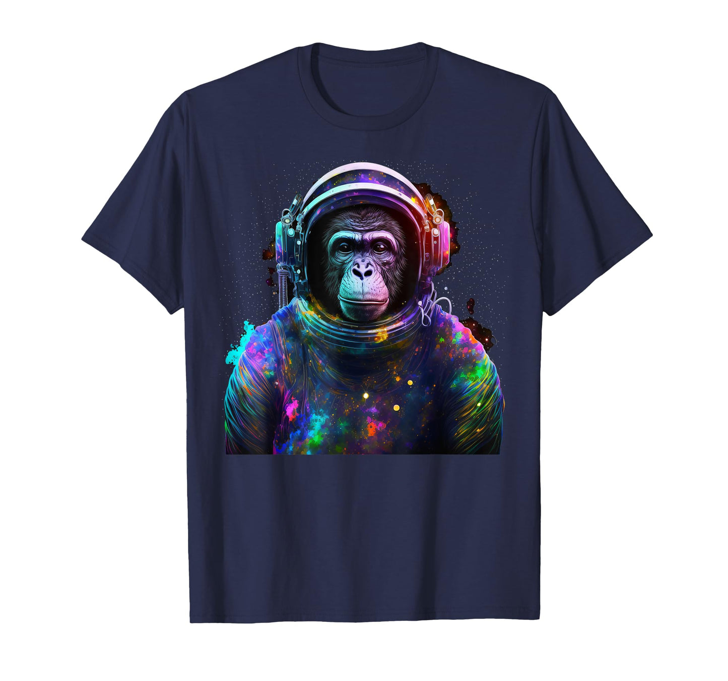Monkey Astronaut With Space Suit Helmet and Headphones T-Shirt