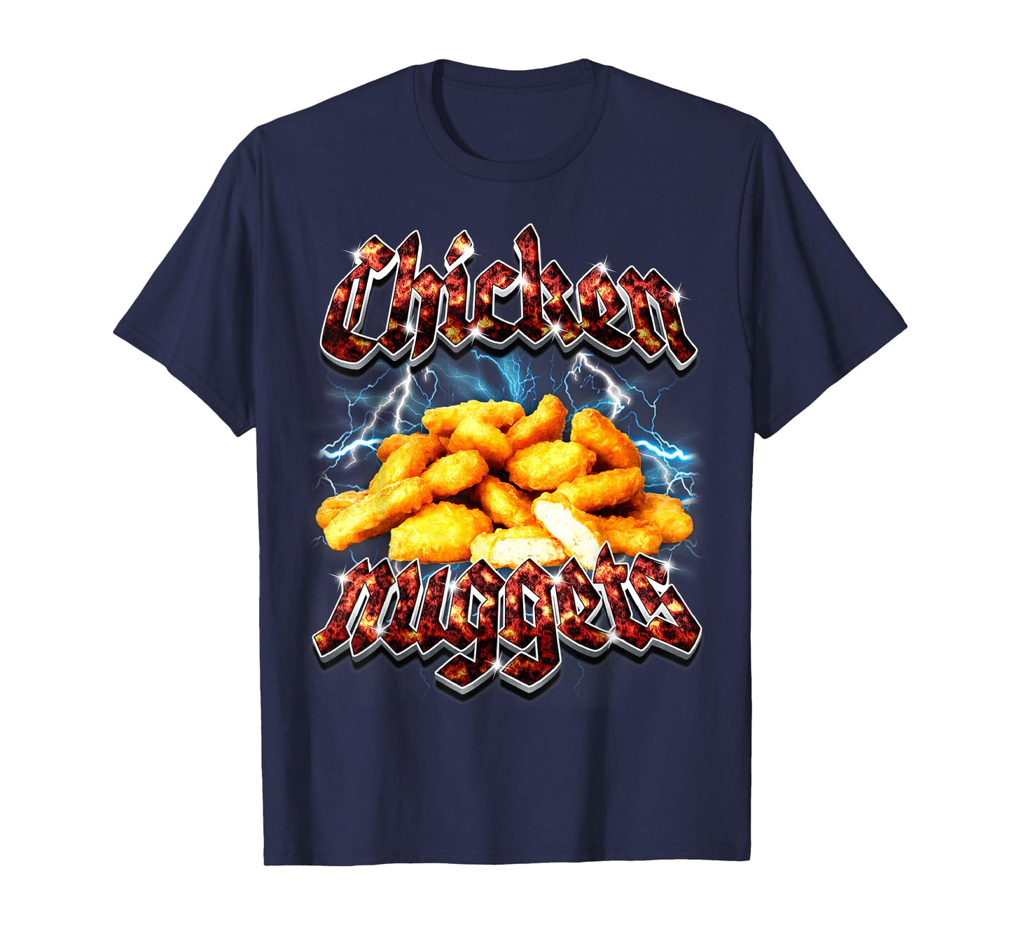 Bootleg Rap Funny Chicken Nuggets Vintage 90s Heavy Metal T-Shirt