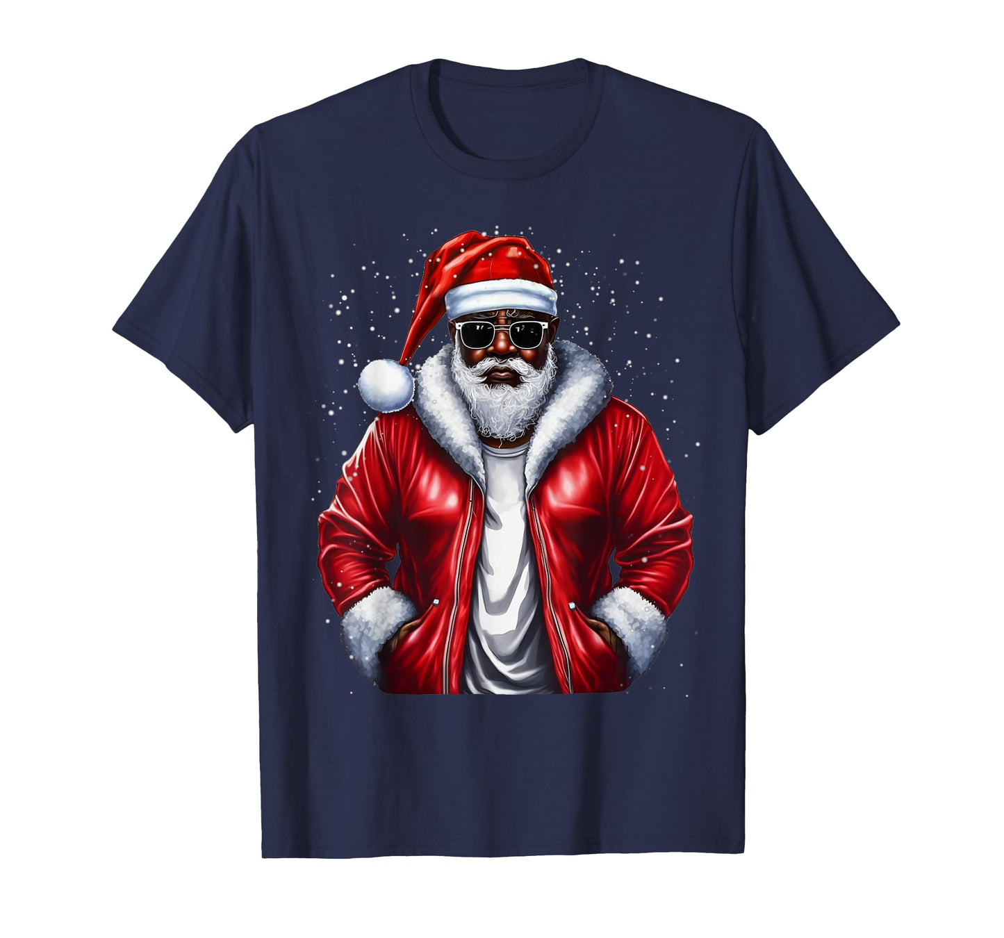 Funny Christmas Santa Claus African American Cute Xmas T-Shirt
