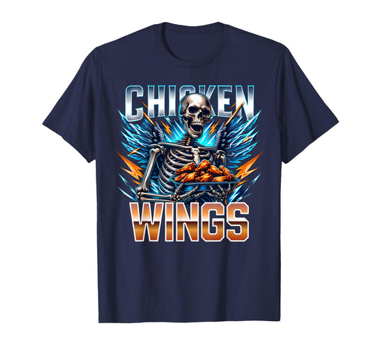 Wing Lover Bootleg Rap CDs Aesthetic Funny Chicken Skeleton T-Shirt