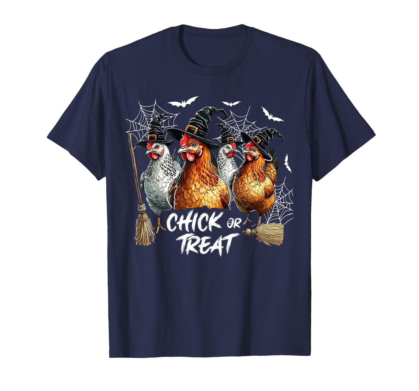 Horror Chickens Ghost Witchy Chick Or Treat Halloween T-Shirt
