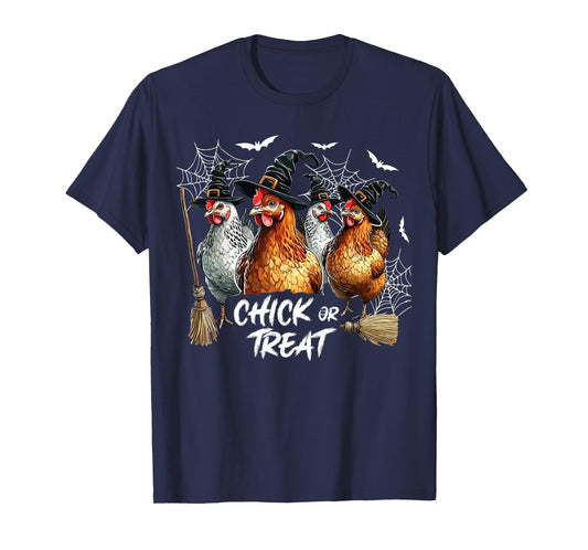 Horror Chickens Ghost Witchy Chick Or Treat Halloween T-Shirt