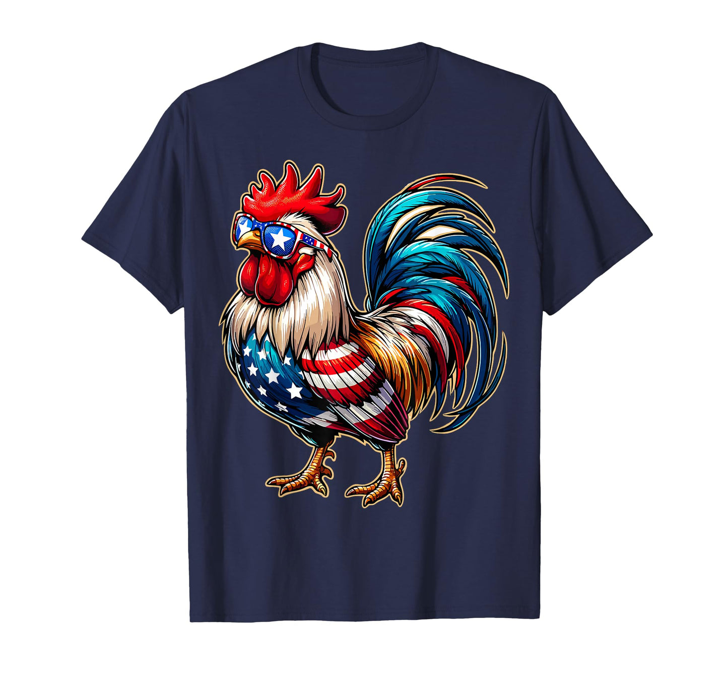 Chicken USA Flag Patriotic Chicken Lover 4th of July T-Shirt