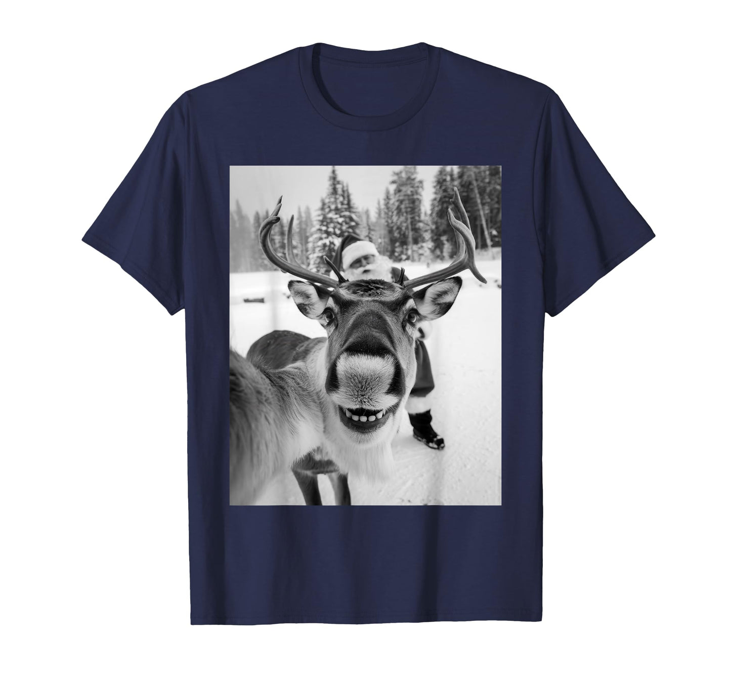 Reindeer Selfie Christmas Party Selfie Funny Reindeer Xmas T-Shirt